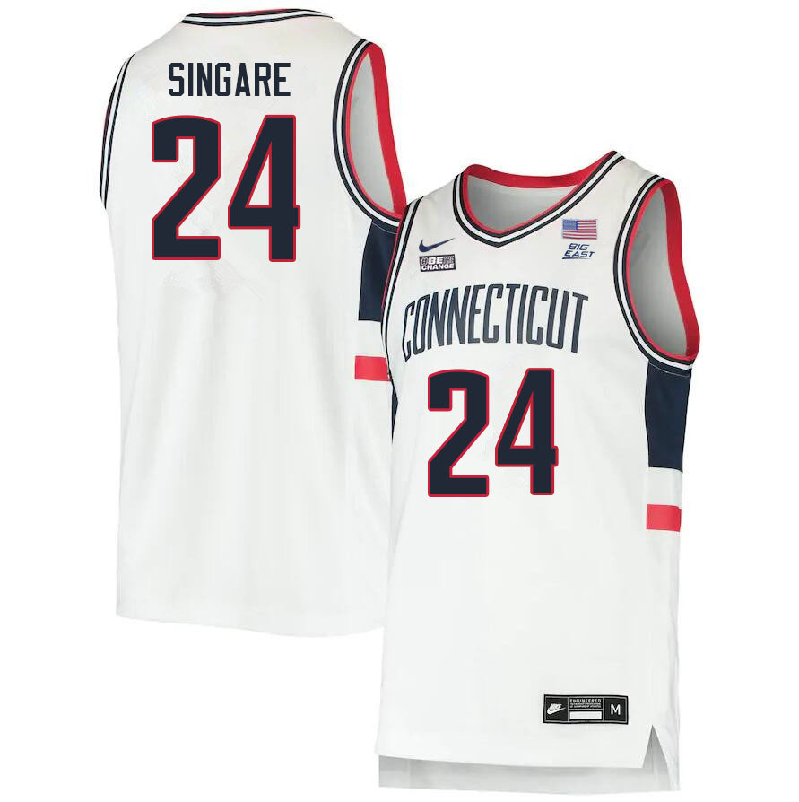 Men #24 Youssouf Singare Uconn Huskies College 2022-23 Basketball Stitched Jerseys Stitched Sale-Whi - Click Image to Close